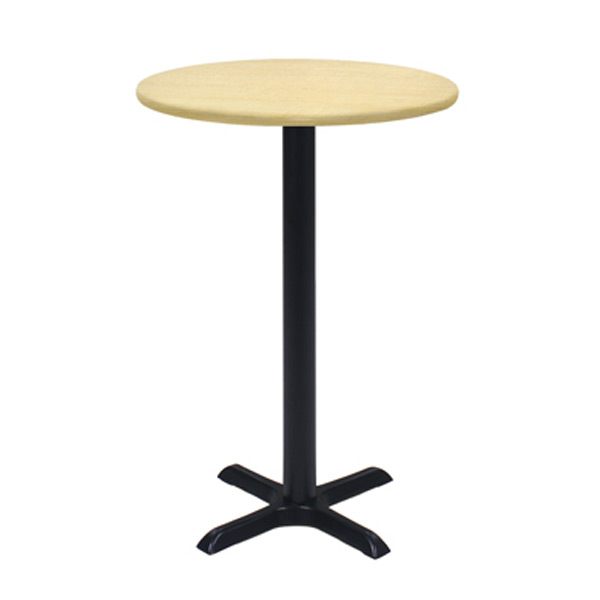 30″ Round Bar Table With Black Base - Maple
